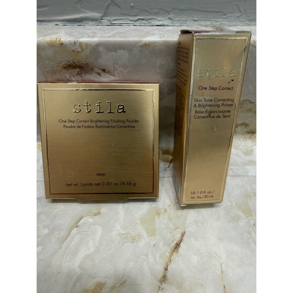 Stila One Step Correct Primer and Brightening Finishing Powder Set New In Box